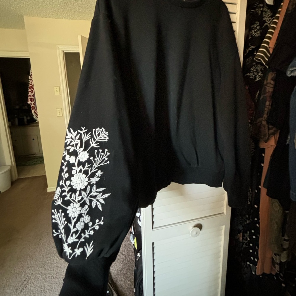 Forever 21 embroidered crew neck sweater